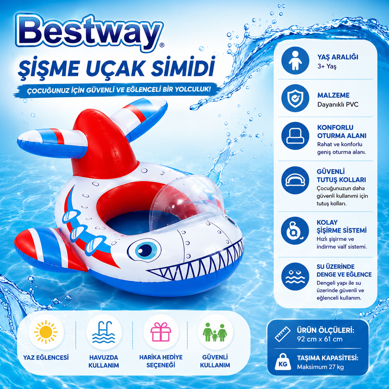Şişme Uçak Motifli Simit