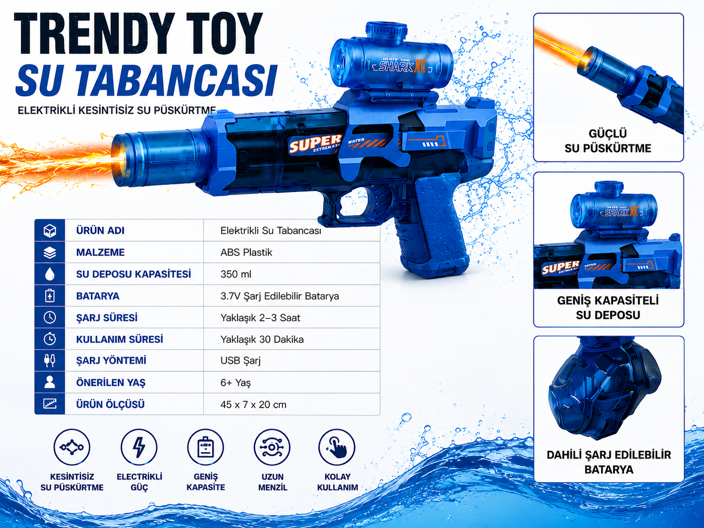 Işıklı Su Tabancası